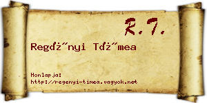Regényi Tímea névjegykártya